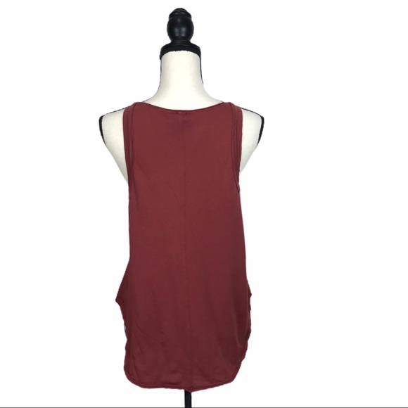 We The Free People Maroon Cotton Hi low Tank Top - Picture 5 of 6